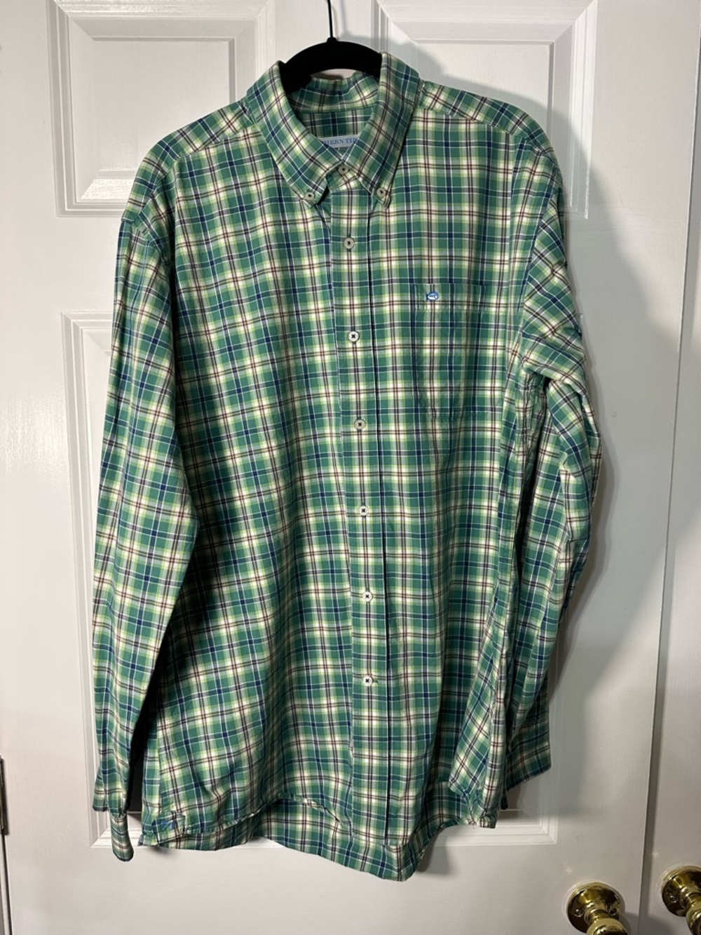 Southern Tide Green Plaid Button-Down Shirt